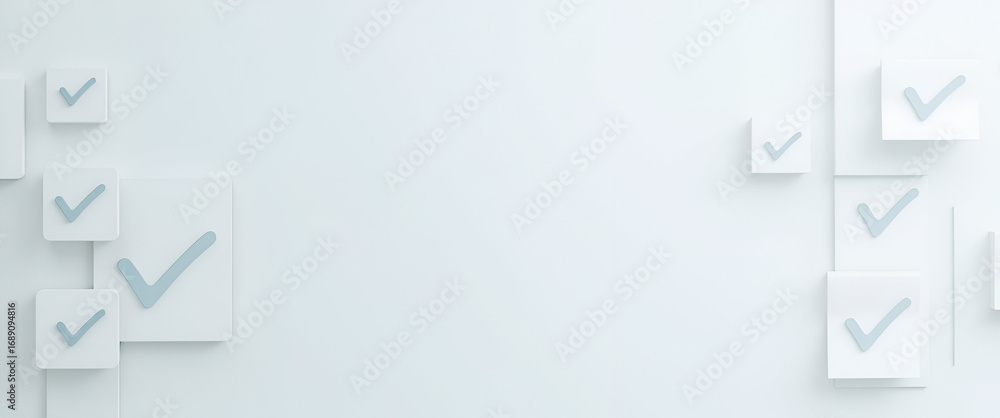 Poster photo realistic as modern checklist icon with copy space for business presentations concept as a mod