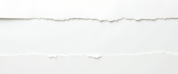 White Cardboard Torn into Strips Isolated on Transparent Background for Scrapbooking and Craft Concepts with Empty Space on Left Side