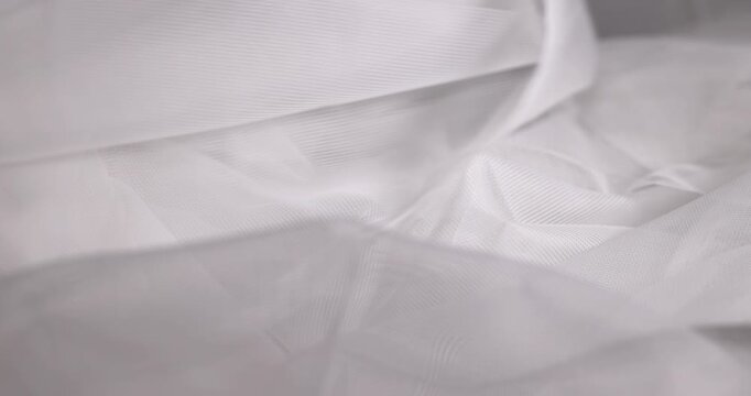 fabric for making white tulle or curtains, woven synthetic threads for making tulle for windows in the home