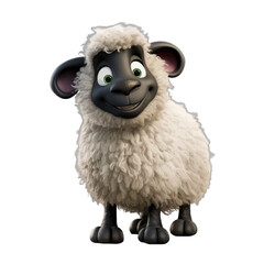 funny sheep isolated on white