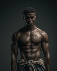 Young African man in casual clothing, generative ai illustration