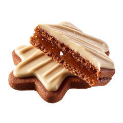 holiday gingerbread cookie covered with white chocolate
