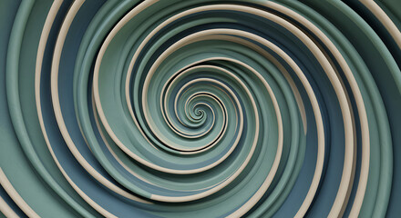 3d inner peace clay icons abstract spiral pattern with blue and green hues isolated on transparent background