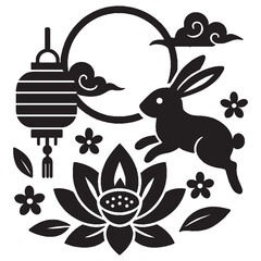 Mid Autumn Festival Flat Elements Collection