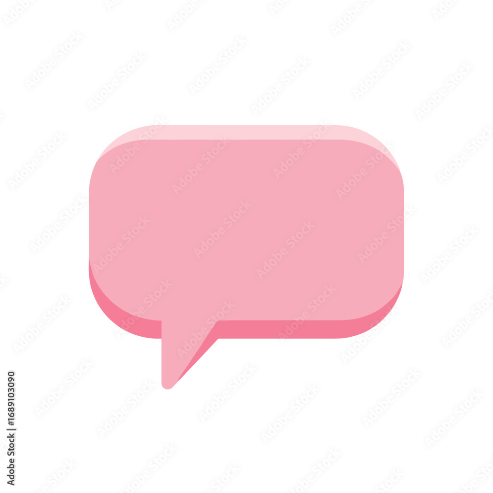 Poster pink rounded rectangular speech bubble with a tail.