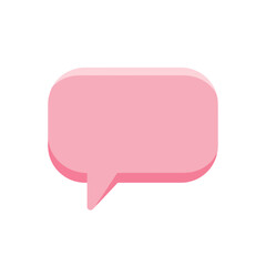 Fototapeta premium Pink rounded rectangular speech bubble with a tail.