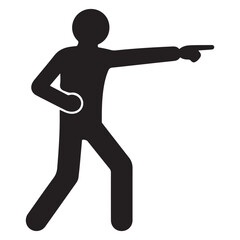 Silhouette Figure Pointing Right