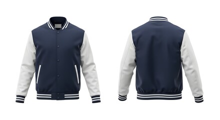 Classic Varsity Jacket Mockup - Navy and White