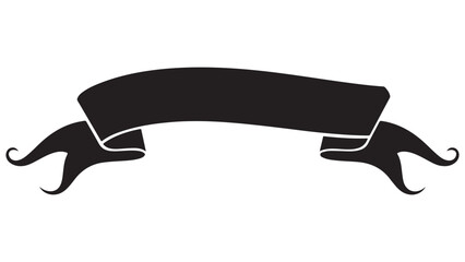 Decorative Black Banner Shape Illustration