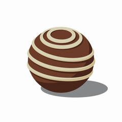 Delicious Chocolate Truffle Ball with Creamy Stripes Perfect Treat for Dessert Lovers and Confectionery Enthusiasts