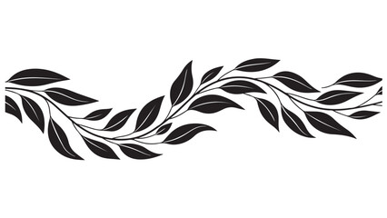 Ornamental Plant Branch with Leaves