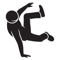 Breakdancing Silhouette in Mid-Air Pose
