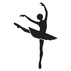 Silhouette of a Ballerina Dancing in a Tutu