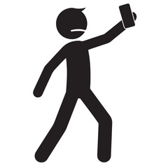 Stick Figure Taking a Selfie