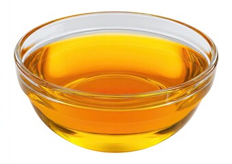 Clear glass bowl filled with golden-amber liquid