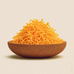 Shredded cheese in a wooden bowl (1)