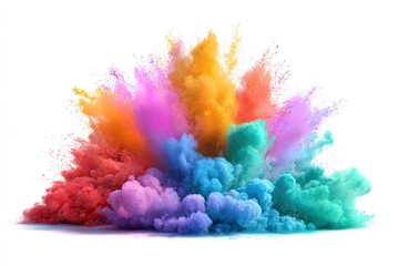 A vibrant explosion of colored powder