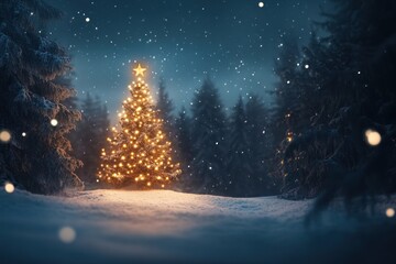 Christmas tree lights christmas night outdoors.