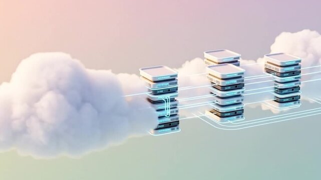 Cloud Computing and Data Server Network &ndash; Digital Storage and Online Technology Concept