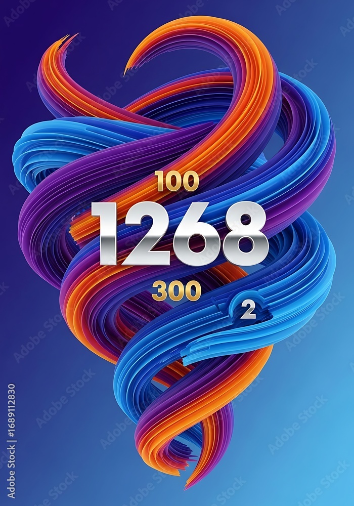 Aufkleber vibrant, swirling abstract design features dynamic lines of color, creating a visually engaging and 