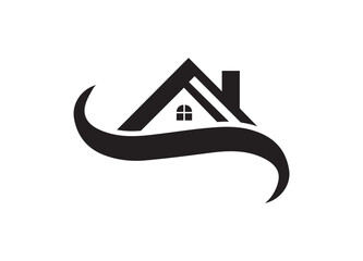 Vector illustration of an abstract house icon, a simple logo for a real estate business