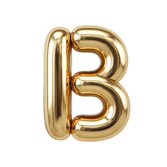 letter b shaped 3d balloon isolated on white background
