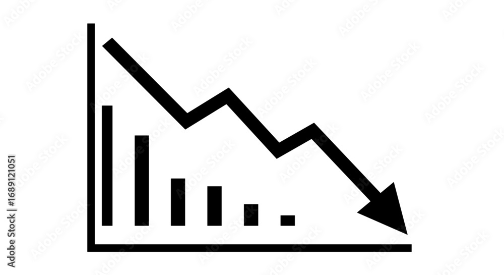Poster Silhouette graph with downward arrow showing declining trend