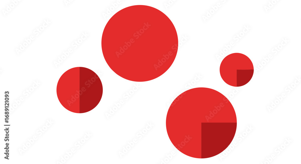 Aufkleber abstract red circles with geometric patterns on white background