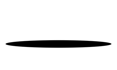 Black oval shadow shape for ground effect, object base, abstract highlight, poster design, and decorative graphic element