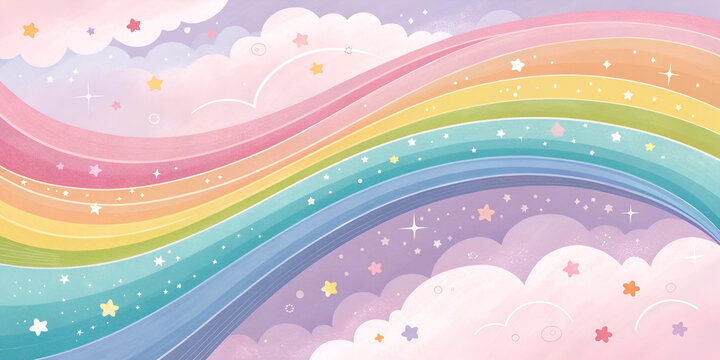Pastel abstract rainbow swirl background in dreamy colorful artistic design