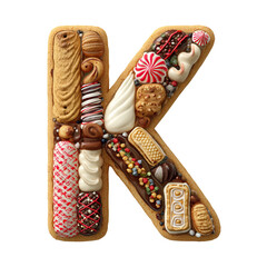 letter k cookie art alphabet isolated on white
