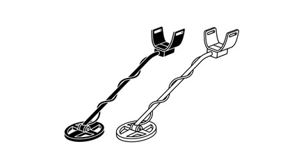 metal detector icon, treasure hunting device, gold finder vector, security scanner illustration, underground search equipment, archeology tool vector, lost item finder, exploration device graphic, rel
