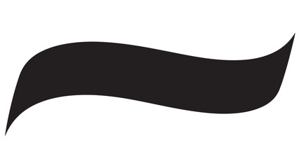 Black Waving Banner on White Background