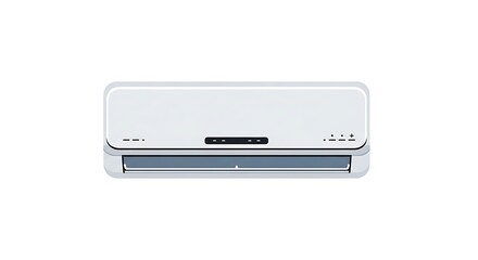 Sleek Modern Air Conditioner Unit with Digital Display Isolated Vector Illustration.