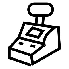 vector illustration of a cash register outline icon
