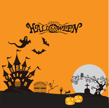 Happy Halloween background template.	