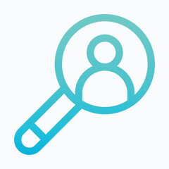 SEO User Search Magnifying Glass Isolated Vector Lineal  Gradient Style Icon