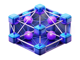 3D Data Network Interconnected Nodes Digital Abstract Concept