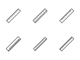Ruler Line Art Collection for Measurement and Precision in Design and Education Featuring Accurate Scales and Linear Dimensions for Technical Drawings