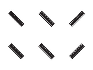Seamless Pattern of Black Rulers on White Background for Education and Design Projects Measuring Precision Tools for Graphic Illustration