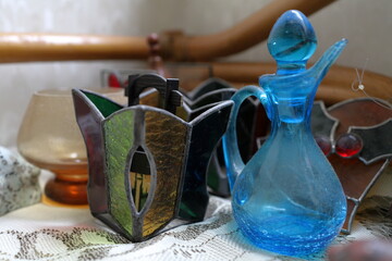 並んだガラス容器