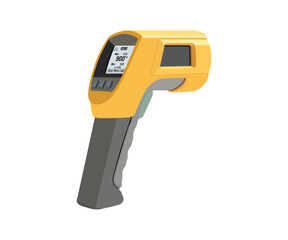 Infrared thermometer for temperature measurement isolated vector illustration