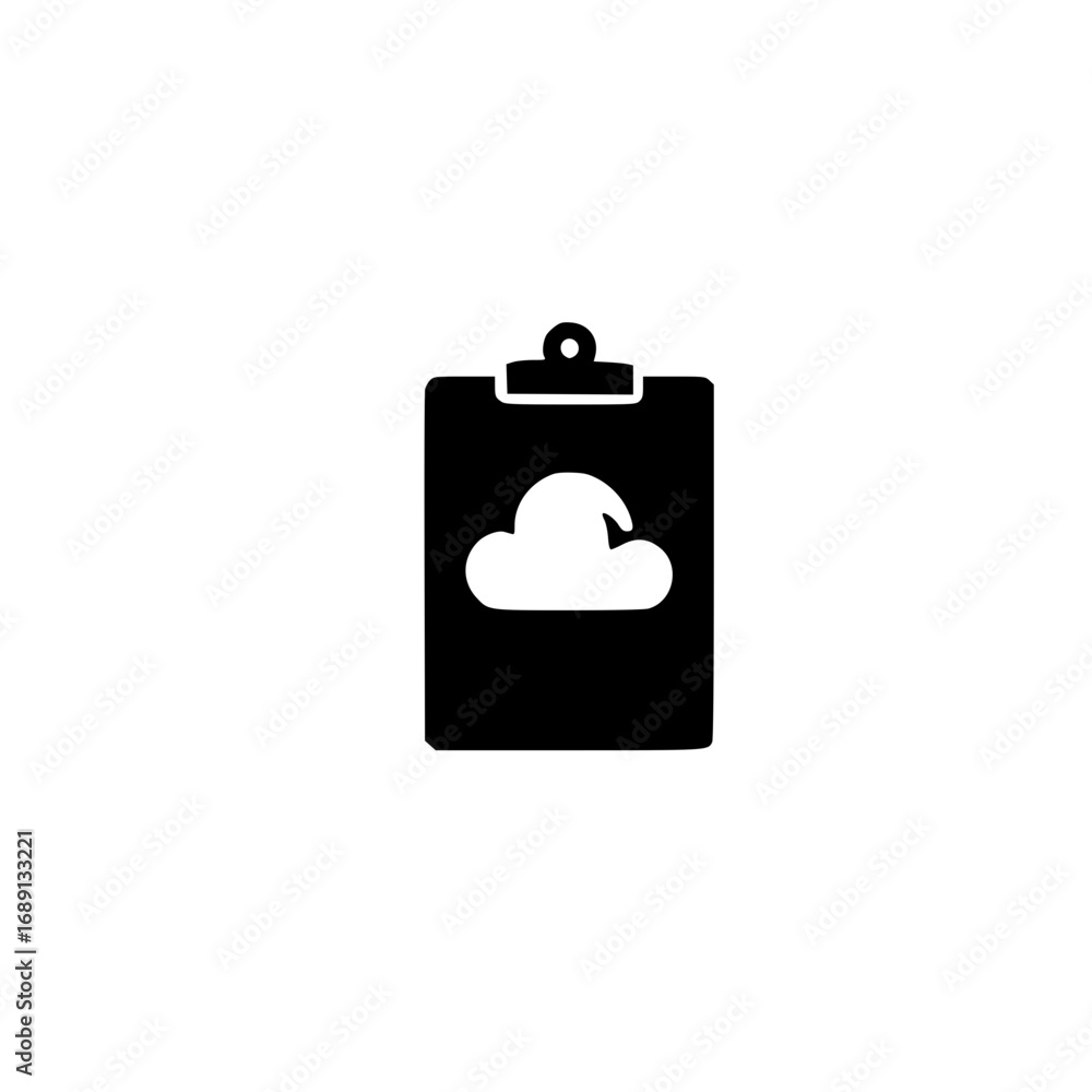 Poster clipboard with cloud symbol vector for online organization data storage and workflow tools