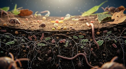 Digital Art of Soil Microorganisms and Ecosystem