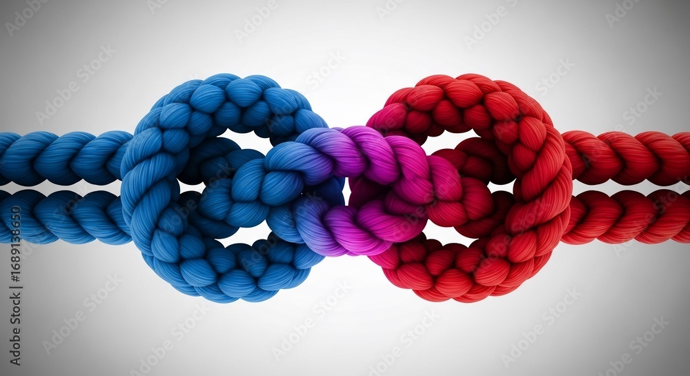 Aufkleber strong connection with intertwined ropes symbolizing unity and partnership creating a visual knot