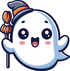 Cute Halloween Ghost Cartoon