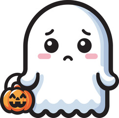 Cute Halloween Ghost Cartoon