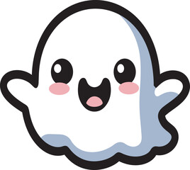 Cute Cartoon Ghost Vector