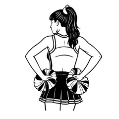 Silhouette of a cheerleader with pom poms