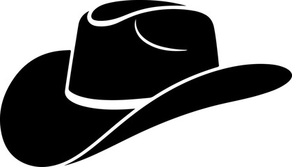 Western hat black silhouette Vector